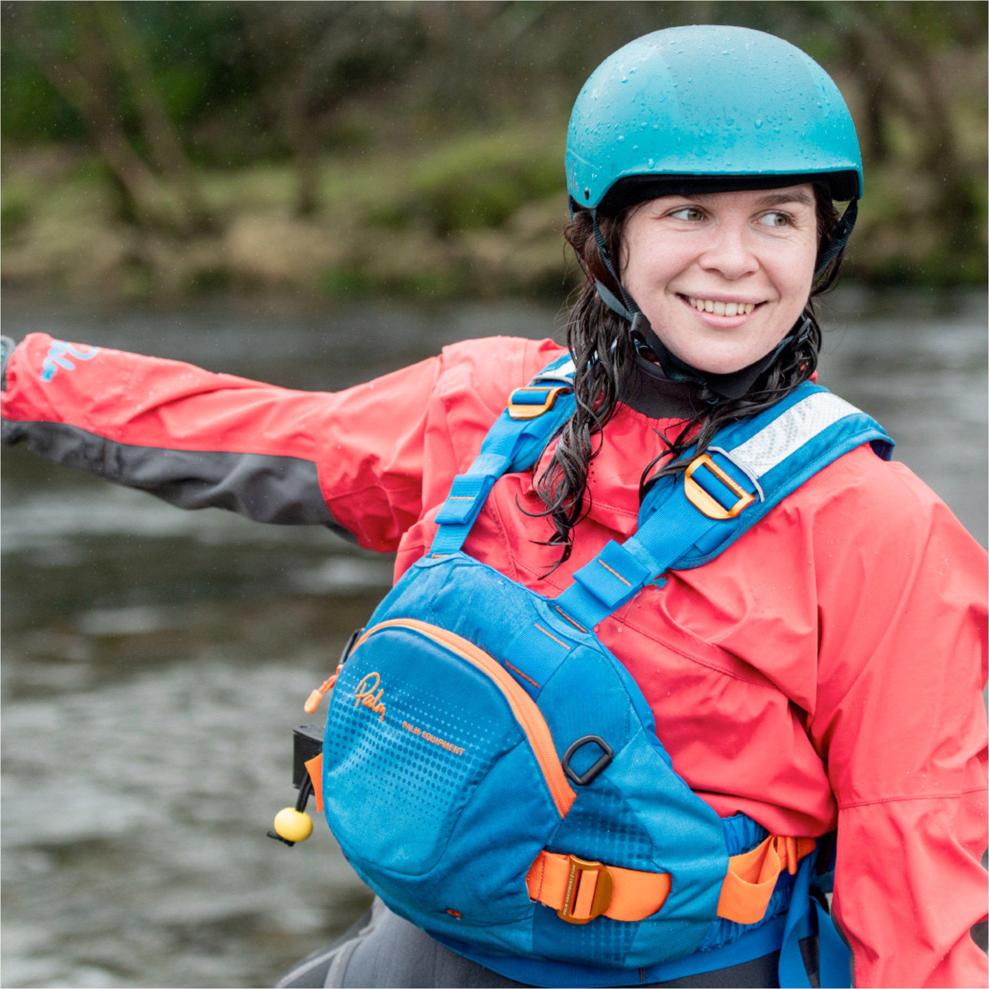 2025 Palm Womens Cascade Front Zip Kayak Drysuit 12369 - Flame Red